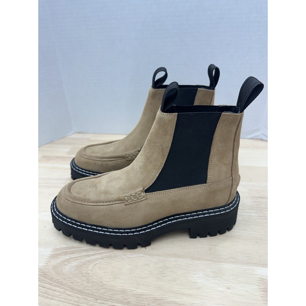 LÄST LAST Women's 39 Kira Beige Brown Suede Pull On Boots Ankle Booties Portugal